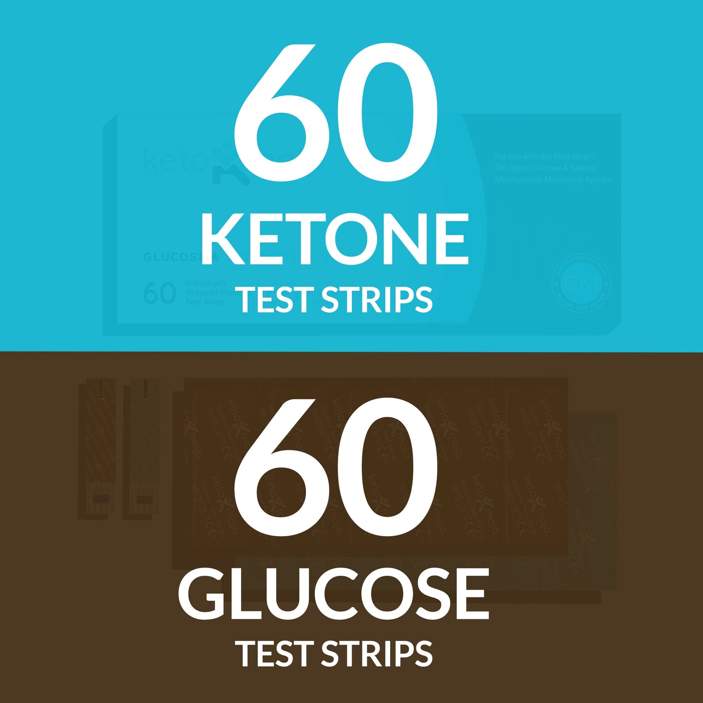 GKI Test Strips (60 Glucose + 60 Ketones) - THE COMBO PACK- Retail VAT Exempt