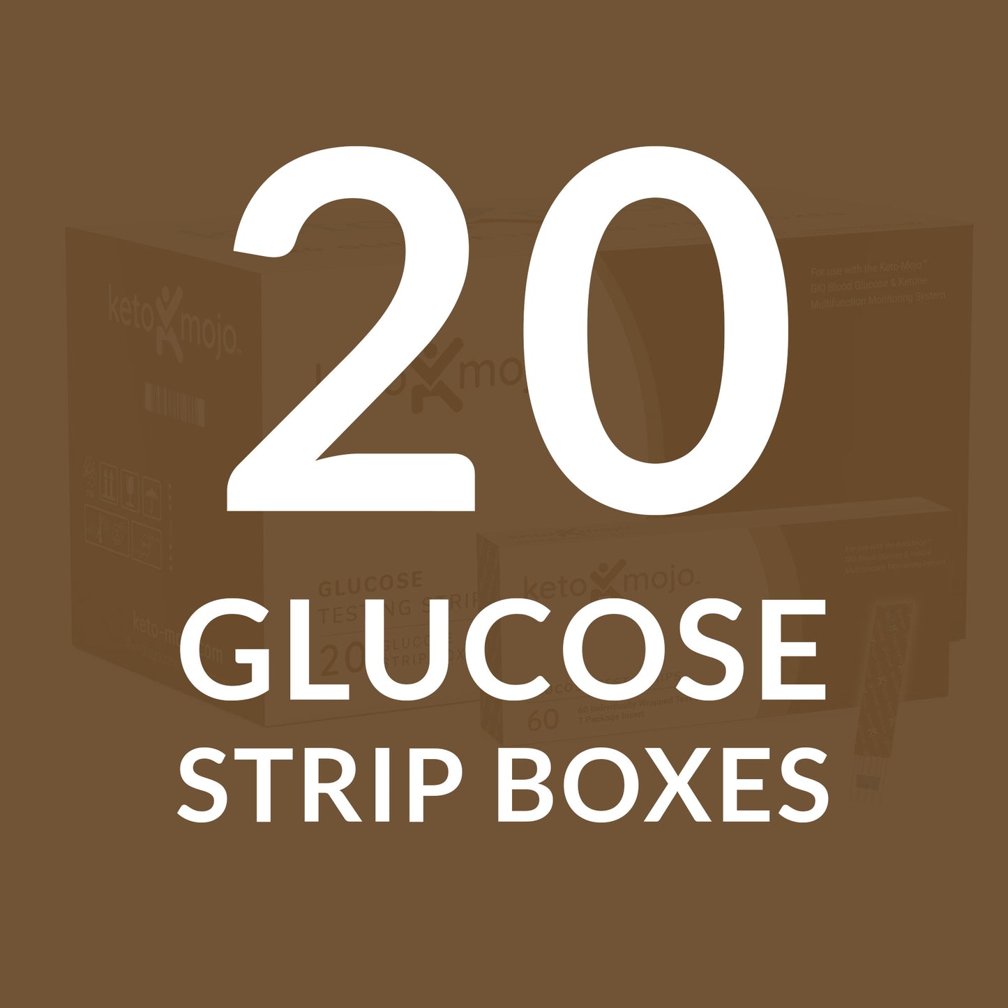 Tiras de prueba de glucosa en el interior de la caja (20 unidades)