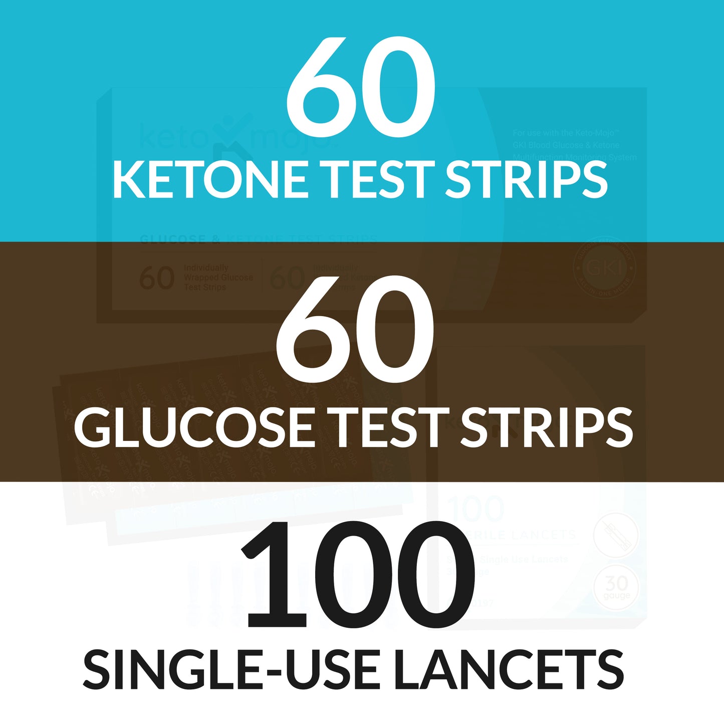 GKI Glukoz & Keton Şerit Combo Paketi + Lancets - SÜPER PAKET