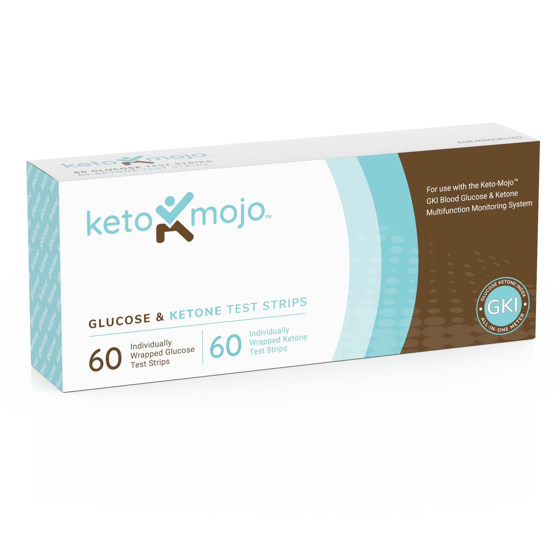 KETO-MOJO GK+ Bluetooth Glucose & Ketone Testing Kit + Free APP for Ketosis  & Diabetes Management. 20 Blood Test Strips (10 Each), Meter, 20 Lancets