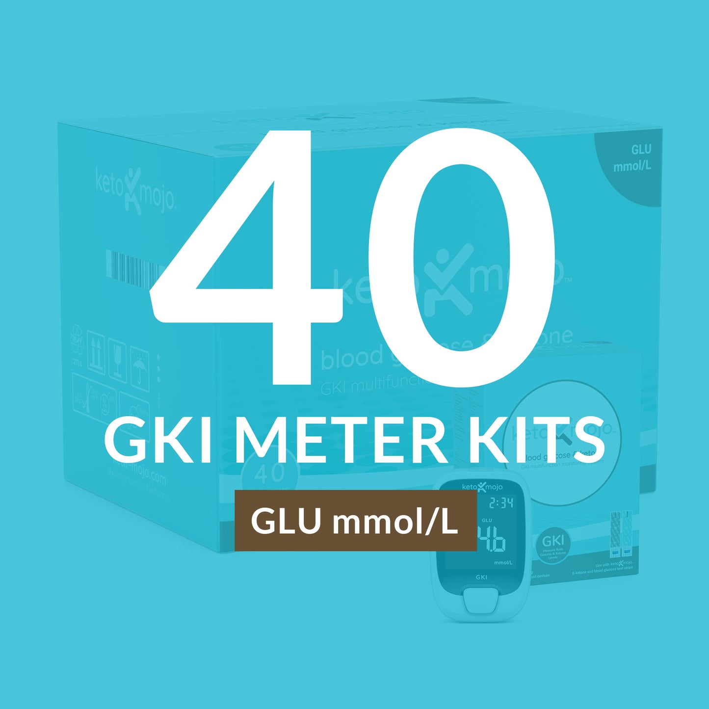 Mastercase GKI-Bluetooth Meter - BASIC STARTER KIT (40 pack) mg/dL
